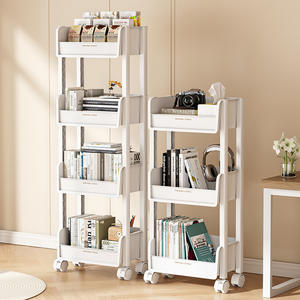 Estantería de Plástico de 3 Niveles para Debajo del Escritorio, Estante de Almacenamiento Móvil de Tres Niveles, Minimalista, con Ruedas - Product Image 3