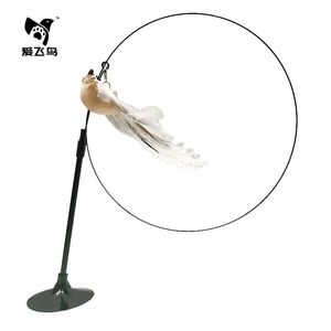 Juguete volador para gatos con ventosa, cabezal de plumas de repuesto, varita de juguete para gatos, desmontable para gatitos - Product Image 2
