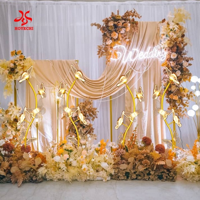 Indoor Acrylic Butterfly LED Walkway Light for Wedding Aisle Party Decorative Lamp