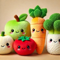 Porte-clés en peluche personnalisé pour fruits et légumes Mignon peluches douces Pastèque Ananas Banane Fraise Mangue Carotte Cadeau pour enfants