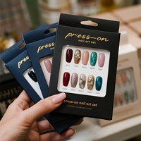 Caja de Papel para Almacenamiento de Uñas con Forro de Esponja, Estilo Ins, de Alta Calidad, con Logotipo Personalizado al por Mayor, para Uñas Artificiales y Presentación