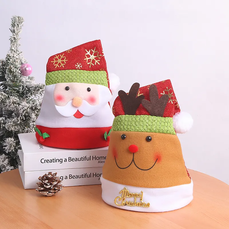Christmas cartoon hat snowman bear long non-woven Christmas hat cute antlers Christmas decoration gifts hat