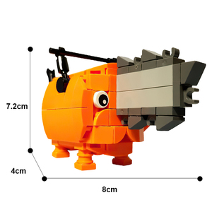 Goldmoc pochita ใน <span class=keywords><strong>Chainsaw</strong></span> ชุดตัวต่อมนุษย์การ์ตูนอะนิเมะของเล่นแบบเต็ม gobrick Moc เข้ากันได้กับของเล่น - Product Image 3
