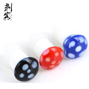 Bijoux de piercing corporel : Plugs d'<span class=keywords><strong>oreille</strong></span> en verre colorés en forme de champignon - Product Image 2