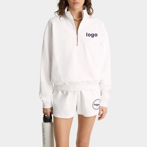 Customt Recycled Fabric Polo Neck Sweatshirt Tennis Set High-Waisted <b>Elastic</b> Long Sleeved Golf Top Printed Waist <b>Skirt</b> - Product Image 2