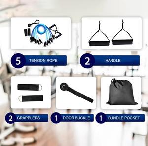 Lot de 11 Cordes Élastiques de Fitness en TPE, Tube Extenseur de 150 lb pour Entraînement Musculaire de la Poitrine, Fitness Intérieur/Extérieur - Product Image 6