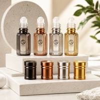 Flacon roll-on vide en verre pour huiles essentielles et parfums, 3ml, 6ml, 12ml, format voyage, avec bouchon à vis, estampage doré et impression sérigraphiée