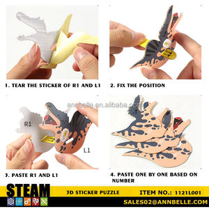 3D贴纸拼图动物拼图恐龙虎狮羊大象牦牛兔少女鲸鲨海豚龙虾 - Product Image 6