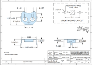 Retenedor de Batería de Botón CR1225, CR1220 de Alta Calidad, Clip para Batería DIP/THM CR1225, Alternativa Keystone 3001 - Product Image 4