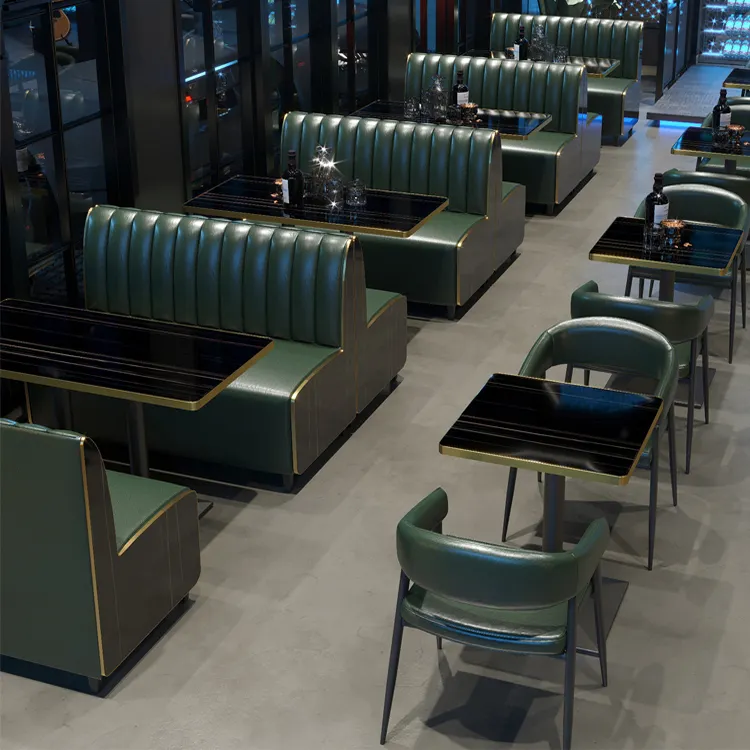 Atacado Modern Restaurant Furniture Sets Café Fast Food Booth Assento Sofá Metal Mesas De Jantar E Cadeiras Set