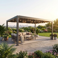 Pérgola de Aluminio y Hierro con Protección Solar Premium, Toldo Exterior de Alta Calidad para Villa
