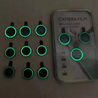 Protecteur d'objectif d'appareil photo lumineux de téléphone portable pour iPhone 11 12 13 14 Pro Max verre trempé protecteur d'objectif arrière