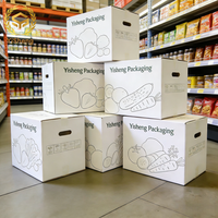 Cartons à fruits ventilés en carton ondulé, boîte d'emballage respirante en carton blanc pour légumes et produits agricoles