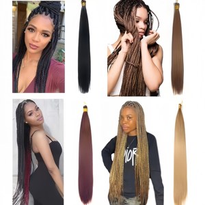 Extensiones <span class=keywords><strong>de</strong></span> <span class=keywords><strong>Cabello</strong></span> <span class=keywords><strong>de</strong></span> Ganchillo Trenzado Liso Extremo, Trama Única, 28 Pulgadas, Preestirado, Venta al por Mayor, Fibra <span class=keywords><strong>de</strong></span> Alta Temperatura, Simpler More - Product Image 6