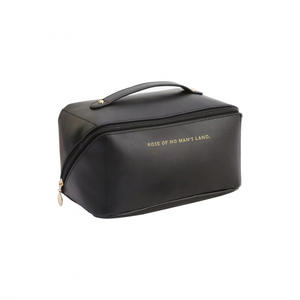 High-End PU Leather <b>Travel</b> Makeup <b>Bag</b> Storage Organizer Soft Thickened Pillow <b>Bag</b> Multi-Layer Waterproof Wide Open for <b>Toiletry</b> - Product Image 5