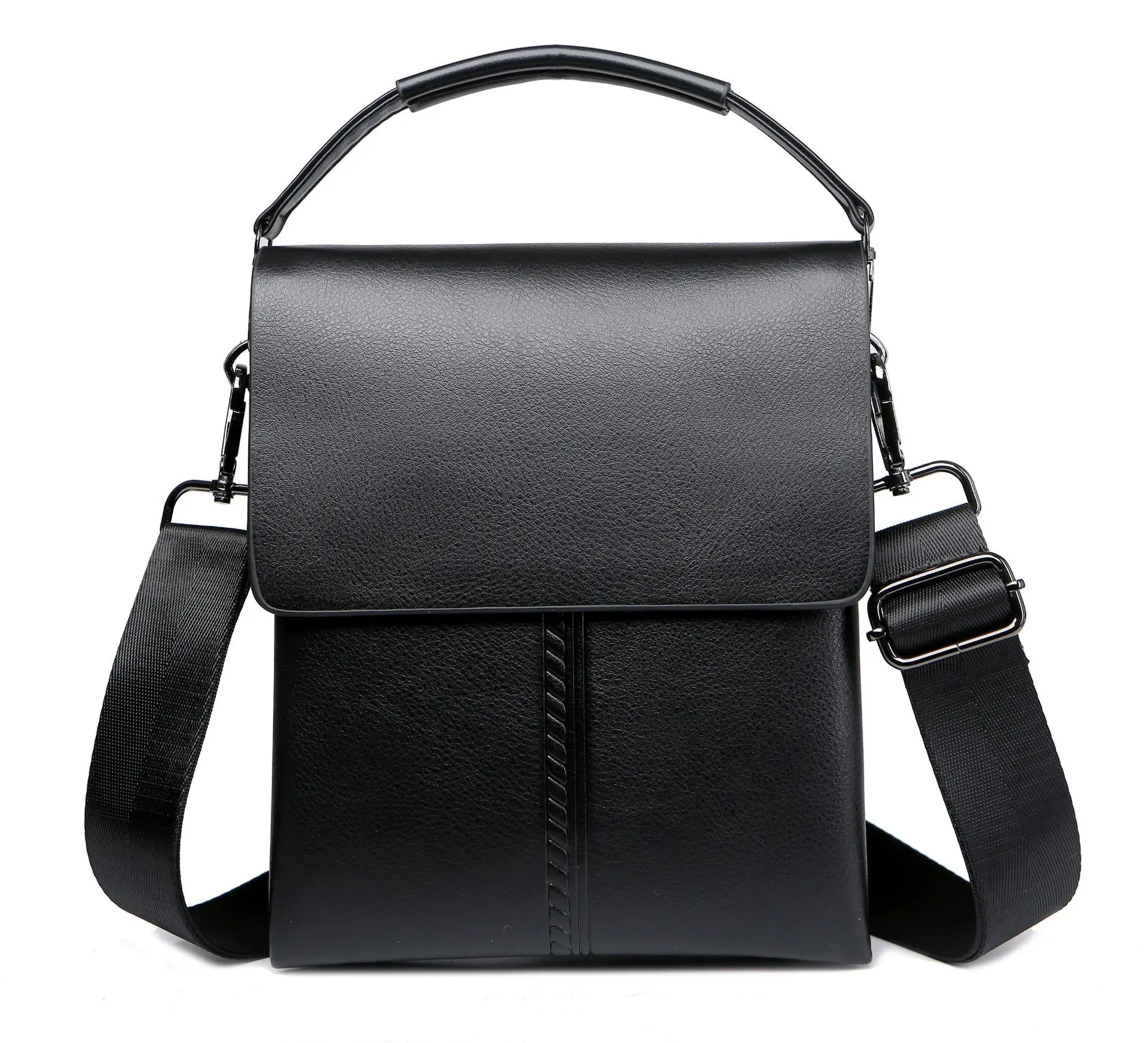 Men's Pu Leather Shoulder Bag Fashion Male Real Cowhide Messenger Crossbody Bag Men Business Travel Handbag Boy Phone Bag