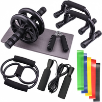 Kit de Roue Abdominale Durable et Écologique en Plastique pour Entraînement Musculaire à Domicile, Ensemble de 12 Pièces pour Exercices de Fitness et Sauts
