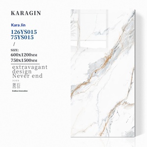 Carreaux de sol en céramique de luxe 750x1500mm, design léger et luxueux, antidérapants, pour utilisation en intérieur dans les KTV, hôtels et clubs - Product Image 1