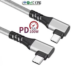 Trend 90 Degree <b>USB</b> 3.1 <b>USB</b> <b>C</b> Male to Type <b>C</b> Male Nylon Data Cable PD100W Fast Charging <b>USB</b> <b>C</b> Cable for Computer Use - Product Image 1