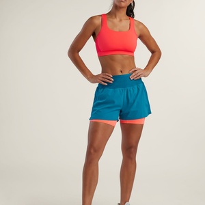 Short de course athlétique 2-en-1 noir en maille à taille haute pour homme et femme - Product Image 2