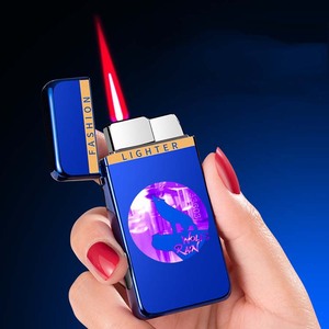 Briquet créatif coupe-vent à flamme nue, peinture froissée, briquet en métal pour extérieur, briquet <span class=keywords><strong>LED</strong></span> - Product Image 1