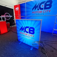 Boîte à lumière SEG rétroéclairée en aluminium sur pied personnalisée, par sublimation, pour les entrepreneurs en affichage de stands d'exposition et événements