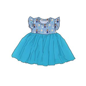 Abito Lungo per Neonata in Morbido Tessuto Traspirante Effetto Seta con <span class=keywords><strong>Motivi</strong></span> a Cuore Personalizzati, Maniche Corte e Design con Fiocco - Product Image 6