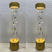Comptoir de bijouterie de luxe en acier inoxydable, mobilier de magasin, vitrine de présentation de bijoux en verre, armoires à bijoux avec éclairage