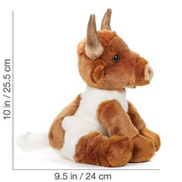 Huggable marron moelleux doux boeuf dessin animé Animal Style salle de soins infirmiers décor 10 pouces Longhorn taureau peluche jouet Longhorn vache jouets en peluche