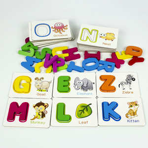 Ensemble de cartes flash personnalisées de haute qualité avec chiffres et alphabets, imprimé en anglais, <span class=keywords><strong>carte</strong></span> éducative pour enfants avec boîte - Product Image 1