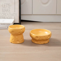 Bol en céramique pour chat, surélevé, ergonomique, protection du cou, anti-vomissement, pour chats âgés à face plate