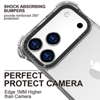 Coque hybride transparente antichoc personnalisée pour iPhone 17 16 12 11 Pro Max – Étui rigide transparent avec pare-chocs – Vente en gros