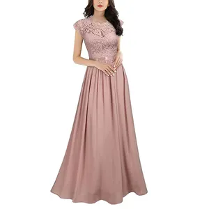 Frauen formale Blumen Spitze Abend party Maxi kleid Elegante Braut Kleid Party Abendkleider