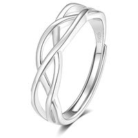 Bagues de couple tressées pour elle et lui en argent sterling 925 avec moissanite couleur D VVS1, trois pierres assorties, pour la promesse et le quotidien, bijoux fins