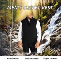 Chaleco de terciopelo de doble cara de lana transpirable cómodo para hombre de fabricante, trajes de invierno bordados con logotipo personalizado liso sin mangas