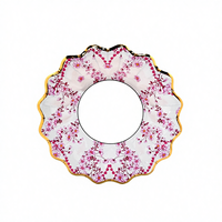 Vaisselle jetable en papier écologique de qualité alimentaire à fleurs roses personnalisable - Gobelets et assiettes artisanaux à succès pour une utilisation multi-scènes