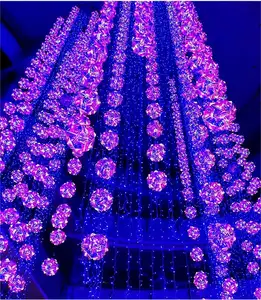 LEDイリュージョナリーバタフライボールPVCクリスマスデコレーション屋外ショッピングモール芝生ホリデーオーナメント季節の装飾