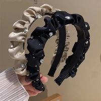 Élégant Bandeau Plissé Rembourré en Velours Vintage pour Femme Automne Hiver, Chouchous et Accessoires Cheveux Designer pour Femme Jinhong