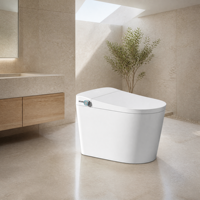 Toilette intelligente avec bidet et télécommande, siège chauffant, lavage à l'eau chaude, séchage à l'air et chasse d'eau automatique