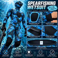 Combinaison de plongée en néoprène camouflage 5 mm avec capuche pour la pêche sous-marine et la chasse sous-marine – Vente en gros