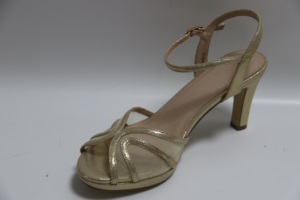 Sandalias de Tacón de Aguja Doradas de Lujo para Mujer, con Tiras Cruzadas, <span class=keywords><strong>Plataforma</strong></span>, Punta Abierta, para Verano - Product Image 2