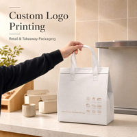 Sac isotherme personnalisé en non-tissé pour la livraison de repas à emporter, avec doublure en feuille d'aluminium, sac de vente au détail réutilisable