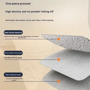 Grande dalle de pierre extérieure et intérieure en <span class=keywords><strong>travertin</strong></span> jaune, design imprimé en 3D, souple, imperméable, résistant à l'humidité et au feu - Product Image 1