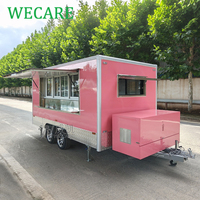 WECARE İmtiyazlı Kahve Barı Römorku Burger Pizza Kamyonu Mobil Tavuk Çevirme Izgarası Tam Donanımlı Mutfak Ekipmanlı Yiyecek Römorku
