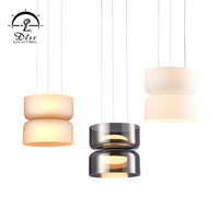 Suspension LED de Style Nordique pour la Décoration d'Intérieur d'Hôtel et de Maison, Lampe en Verre, Lustre Moderne