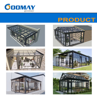 Kit de véranda de jardin de villa moderne personnalisé, structure en acier préfabriqué en aluminium et verre à portée unique