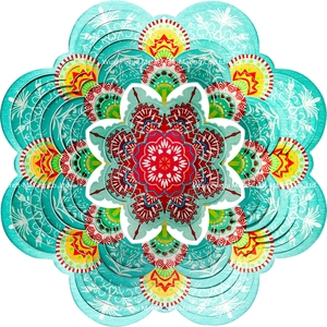 Laser cắt ngoài trời 3D gió Spinner-con công Mandala Nhiều màu - Product Image 3