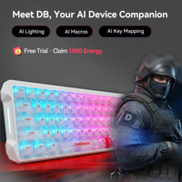Flux 68-Key Mechanical Hall Effect Gaming Keyboard Crystal White Translucent Case Rapid Trigger Adjustable Actuation 8000Hz RGB