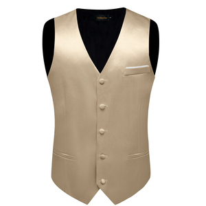 Ensemble 4 pièces pour homme : <span class=keywords><strong>Gilet</strong></span> de <span class=keywords><strong>costume</strong></span> formel en satin couleur champagne, cravate de 8 cm, pochette de <span class=keywords><strong>costume</strong></span> et boutons de manchette – Idéal pour <span class=keywords><strong>mariage</strong></span>, bal de promo, marié - Product Image 4