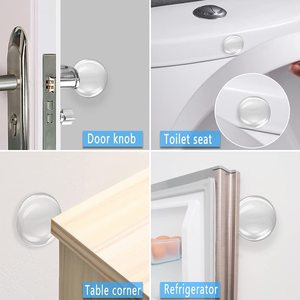 Protecteurs muraux auto-adhésifs de butée de porte 6 pièces-Protections de pare-chocs en caoutchouc souple et transparent pour la maison et le bureau, absorbant les chocs - Product Image 3